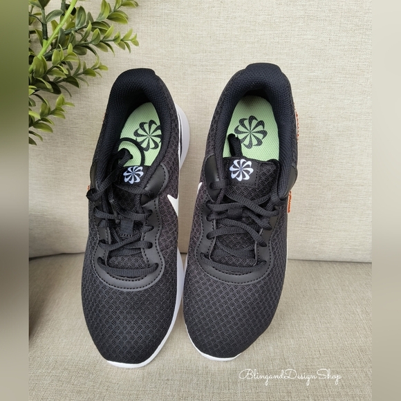 Bling Nikes Tanjun Shoes Custom with Orange Crystal Rhinestones Women's Sneakers - Picture 3 of 5